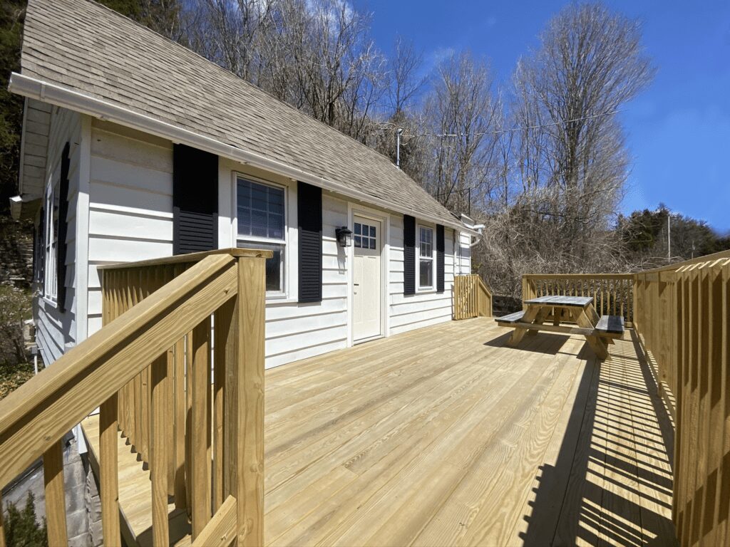 The deck of a small cottage