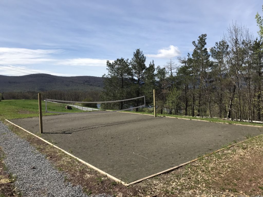 An empty volleyball court