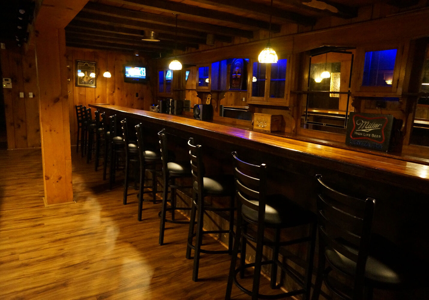 A bar in a wooded area.